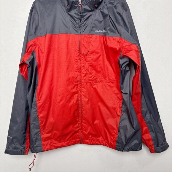 Eddie Bauer Mens Large Two Tone Grey Orange Windbreaker Jacket - Picture 3 of 14